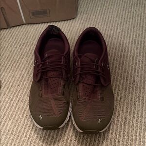 On Running Womens Brown and Burgundy Athletic Shoes